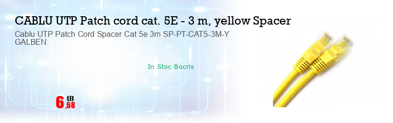 Cablu UTP Patch Cord Spacer Cat 5e 3m SP-PT-CAT5-3M-Y GALBEN