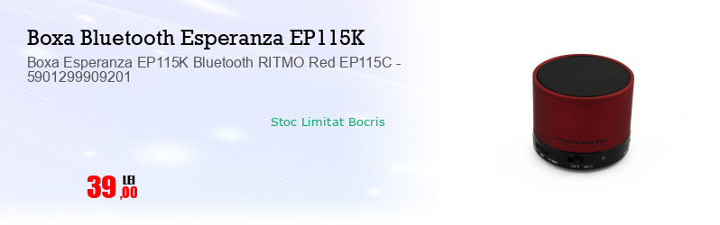 Boxa Esperanza EP115K Bluetooth RITMO Red EP115C - 5901299909201