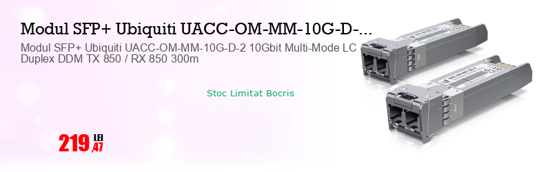 Modul SFP+ Ubiquiti UACC-OM-MM-10G-D-2 10Gbit Multi-Mode LC Duplex DDM TX 850 / RX 850 300m