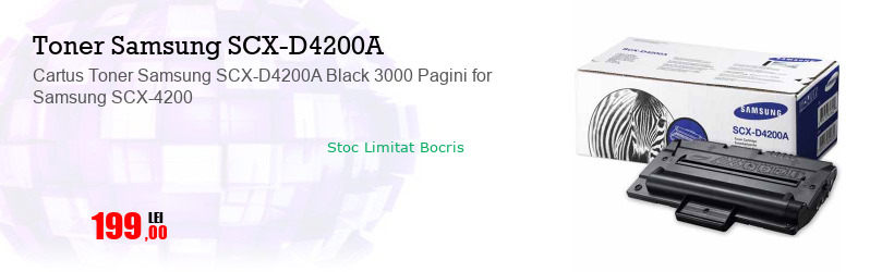Cartus Toner Samsung SCX-D4200A Black 3000 Pagini for Samsung SCX-4200