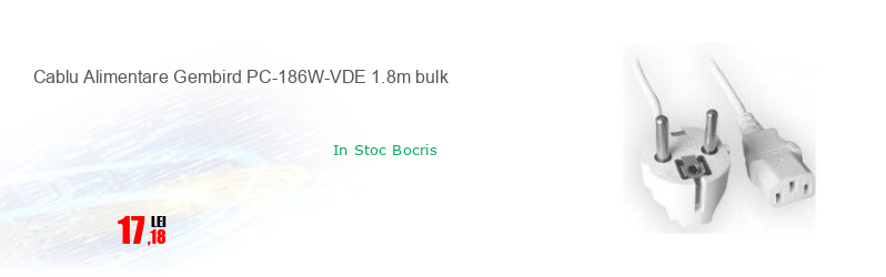Cablu Alimentare Gembird PC-186W-VDE 1.8m bulk
