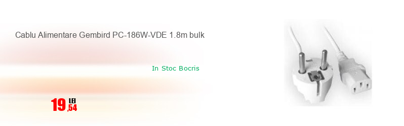 Cablu Alimentare Gembird PC-186W-VDE 1.8m bulk