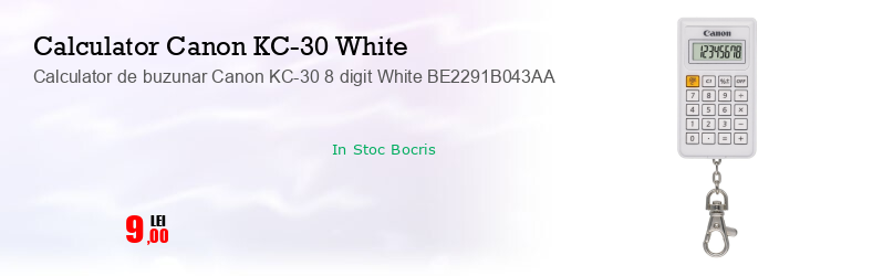 Calculator de buzunar Canon KC-30 8 digit White BE2291B043AA