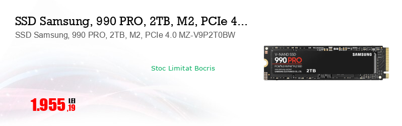 SSD Samsung, 990 PRO, 2TB, M2, PCIe 4.0 MZ-V9P2T0BW