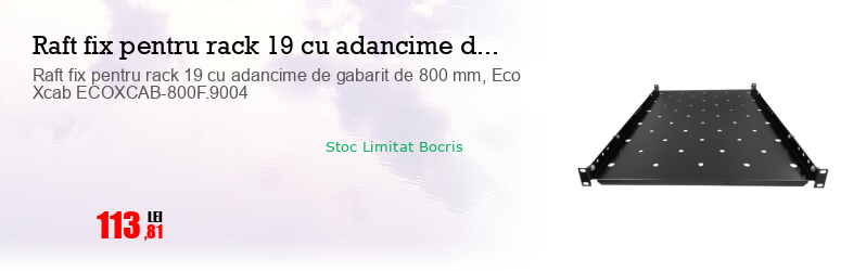 Raft fix pentru rack 19 cu adancime de gabarit de 800 mm, Eco Xcab ECOXCAB-800F.9004