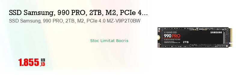 SSD Samsung, 990 PRO, 2TB, M2, PCIe 4.0 MZ-V9P2T0BW
