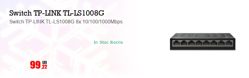 Switch TP-LINK TL-LS1008G 8x 10/100/1000Mbps 