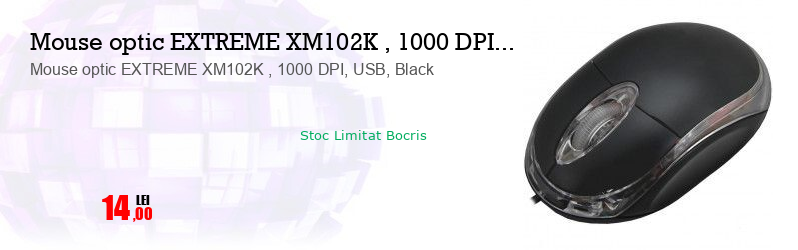 Mouse optic EXTREME XM102K , 1000 DPI, USB, Black
