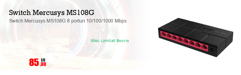 Switch Mercusys MS108G 8 porturi 10/100/1000 Mbps