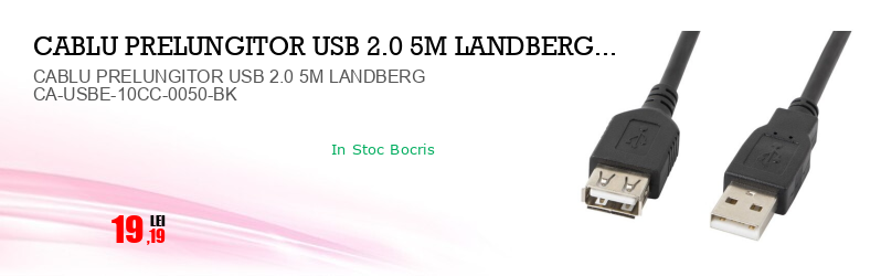 CABLU PRELUNGITOR USB 2.0 5M LANDBERG CA-USBE-10CC-0050-BK