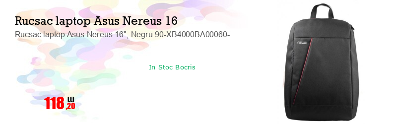 Rucsac laptop Asus Nereus 16", Negru 90-XB4000BA00060-