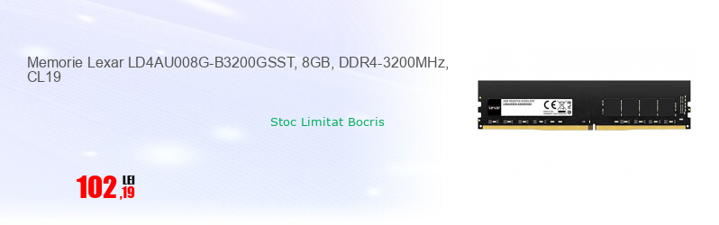 Memorie Lexar LD4AU008G-B3200GSST, 8GB, DDR4-3200MHz, CL19