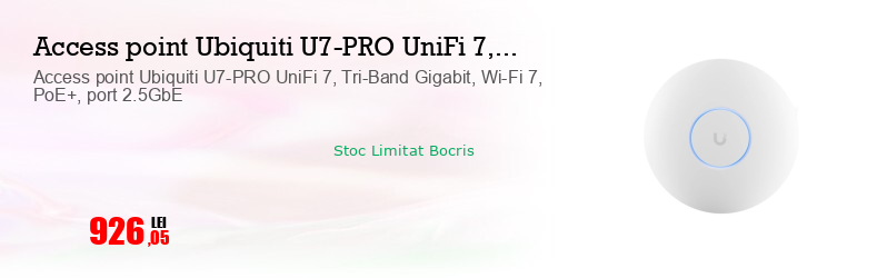 Access point Ubiquiti U7-PRO UniFi 7, Tri-Band Gigabit, Wi-Fi 7, PoE+, port 2.5GbE