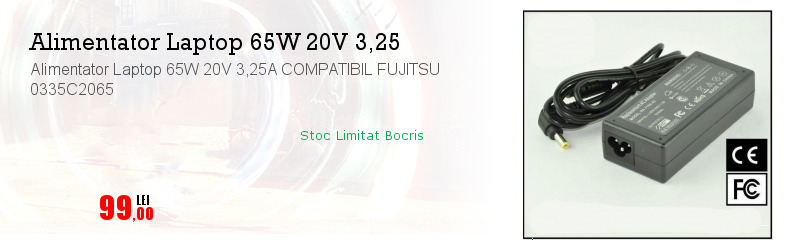 Alimentator Laptop 65W 20V 3,25A COMPATIBIL FUJITSU 0335C2065