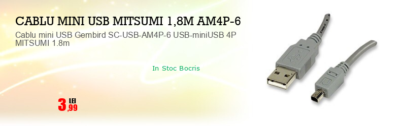 Cablu mini USB Gembird SC-USB-AM4P-6 USB-miniUSB 4P MITSUMI 1.8m