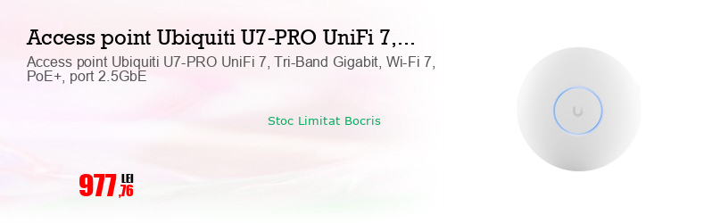 Access point Ubiquiti U7-PRO UniFi 7, Tri-Band Gigabit, Wi-Fi 7, PoE+, port 2.5GbE