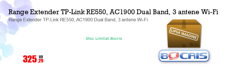 Range Extender TP-Link RE550, AC1900 Dual Band, 3 antene Wi-Fi