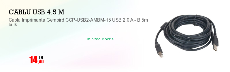 Cablu Imprimanta Gembird CCP-USB2-AMBM-15 USB 2.0 A - B 5m bulk