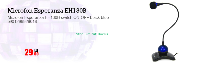 Microfon Esperanza EH130B switch ON-OFF black-blue 5901299929018 