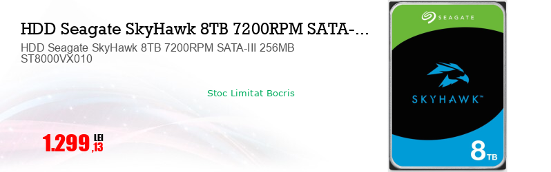 HDD Seagate SkyHawk 8TB 7200RPM SATA-III 256MB ST8000VX010  