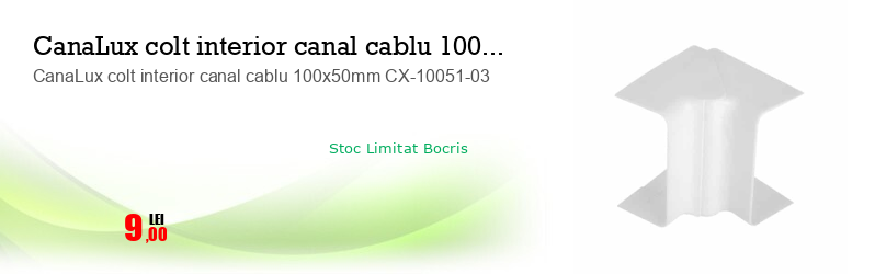 CanaLux colt interior canal cablu 100x50mm CX-10051-03