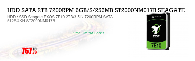 HDD / SSD Seagate EXOS 7E10 2TB/3.5IN 7200RPM SATA 512E/4KN ST2000NM017B