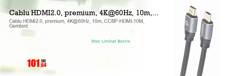 Cablu HDMI2.0, premium, 4K@60Hz, 10m, CCBP-HDMI-10M, Gembird