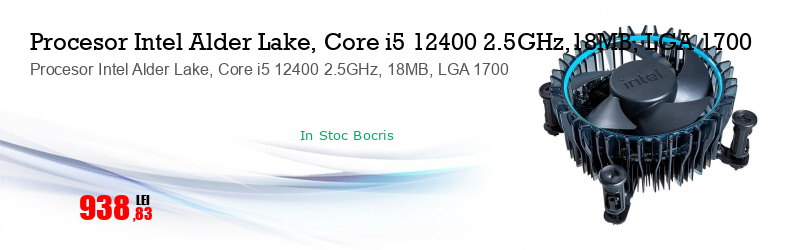 Procesor Intel Alder Lake, Core i5 12400 2.5GHz, 18MB, LGA 1700