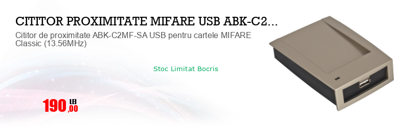 Cititor de proximitate ABK-C2MF-SA USB pentru cartele MIFARE Classic (13.56MHz) 