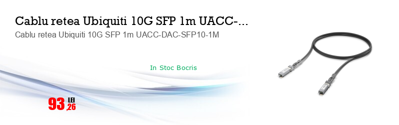 Cablu retea Ubiquiti 10G SFP 1m UACC-DAC-SFP10-1M