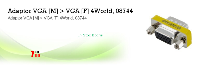Adaptor VGA [M] > VGA [F] 4World, 08744