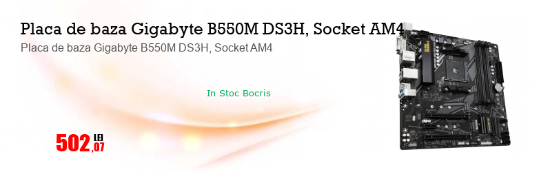 Placa de baza Gigabyte B550M DS3H, Socket AM4