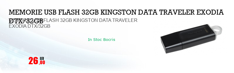 MEMORIE USB FLASH 32GB KINGSTON DATA TRAVELER EXODIA DTX/32GB
