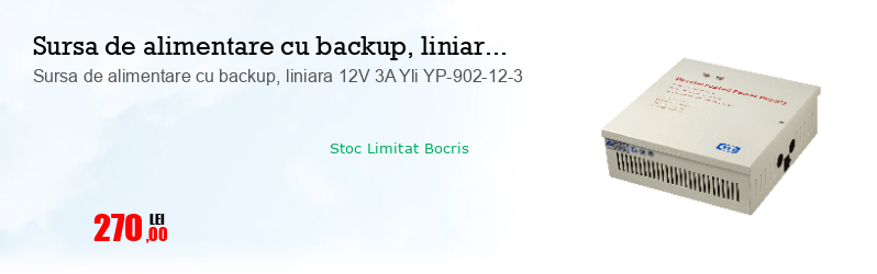 Sursa de alimentare cu backup, liniara 12V 3A Yli YP-902-12-3  