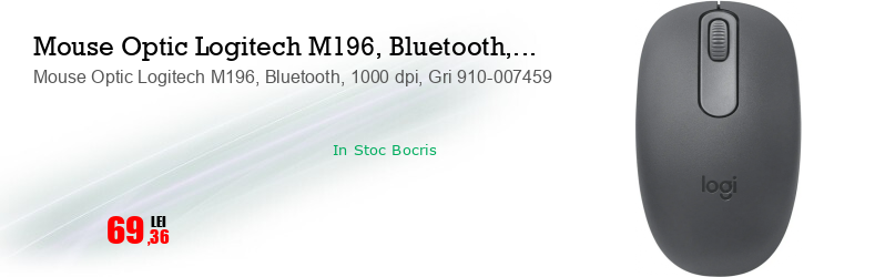 Mouse Optic Logitech M196, Bluetooth, 1000 dpi, Gri 910-007459
