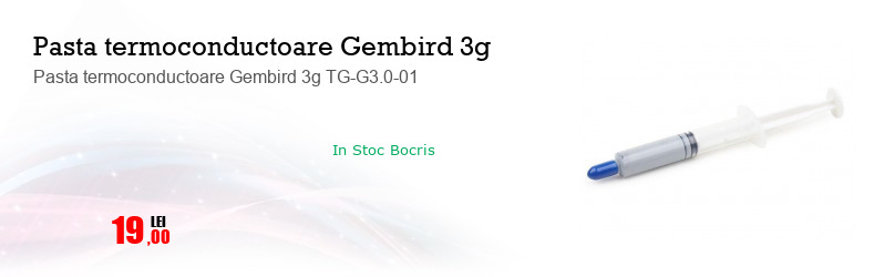 Pasta termoconductoare Gembird 3g TG-G3.0-01