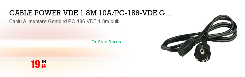 Cablu Alimentare Gembird PC-186-VDE 1.8m bulk