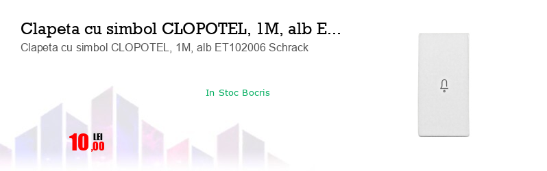 Clapeta cu simbol CLOPOTEL, 1M, alb ET102006 Schrack