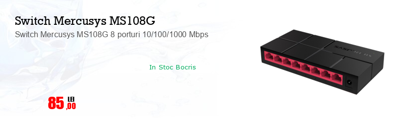 Switch Mercusys MS108G 8 porturi 10/100/1000 Mbps