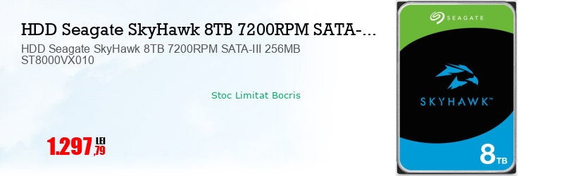 HDD Seagate SkyHawk 8TB 7200RPM SATA-III 256MB ST8000VX010  
