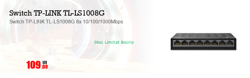Switch TP-LINK TL-LS1008G 8x 10/100/1000Mbps 