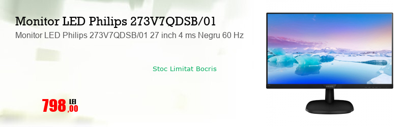Monitor LED Philips 273V7QDSB/01 27 inch 4 ms Negru 60 Hz