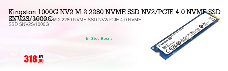 Kingston 1000G NV2 M.2 2280 NVME SSD NV2/PCIE 4.0 NVME SSD SNV2S/1000G