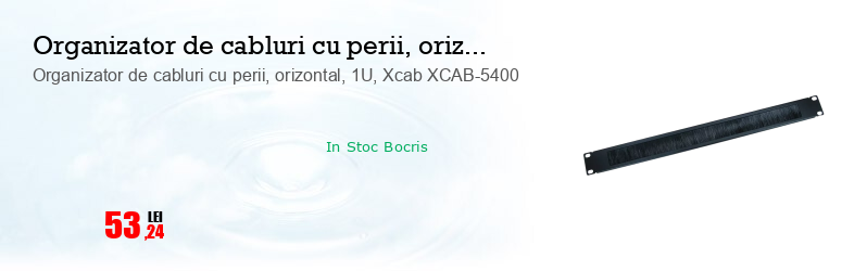 Organizator de cabluri cu perii, orizontal, 1U, Xcab XCAB-5400