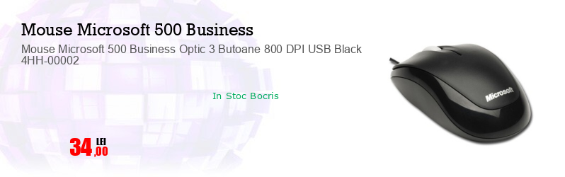 Mouse Microsoft 500 Business Optic 3 Butoane 800 DPI USB Black 4HH-00002