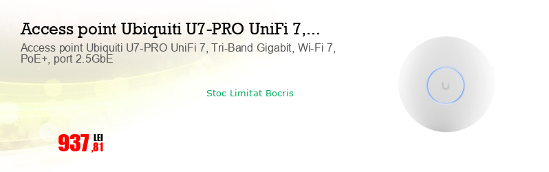 Access point Ubiquiti U7-PRO UniFi 7, Tri-Band Gigabit, Wi-Fi 7, PoE+, port 2.5GbE