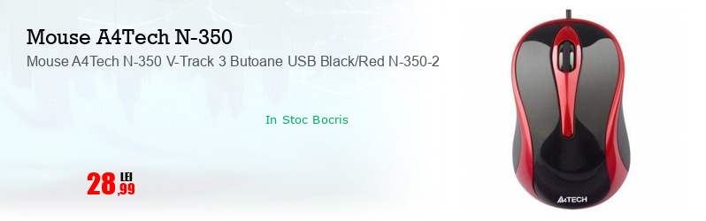Mouse A4Tech N-350 V-Track 3 Butoane USB Black/Red N-350-2