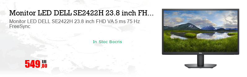 Monitor LED DELL SE2422H 23.8 inch FHD VA 5 ms 75 Hz FreeSync  
