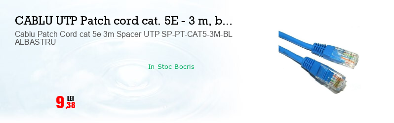 Cablu Patch Cord cat 5e 3m Spacer UTP SP-PT-CAT5-3M-BL ALBASTRU