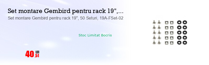 Set montare Gembird pentru rack 19'', 50 Seturi, 19A-FSet-02